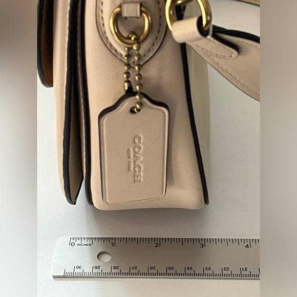 COACH C0749 Ivory/Beige BEAT Saddle Crossbody Glovetanned Leather Bag - Picture 6 of 16